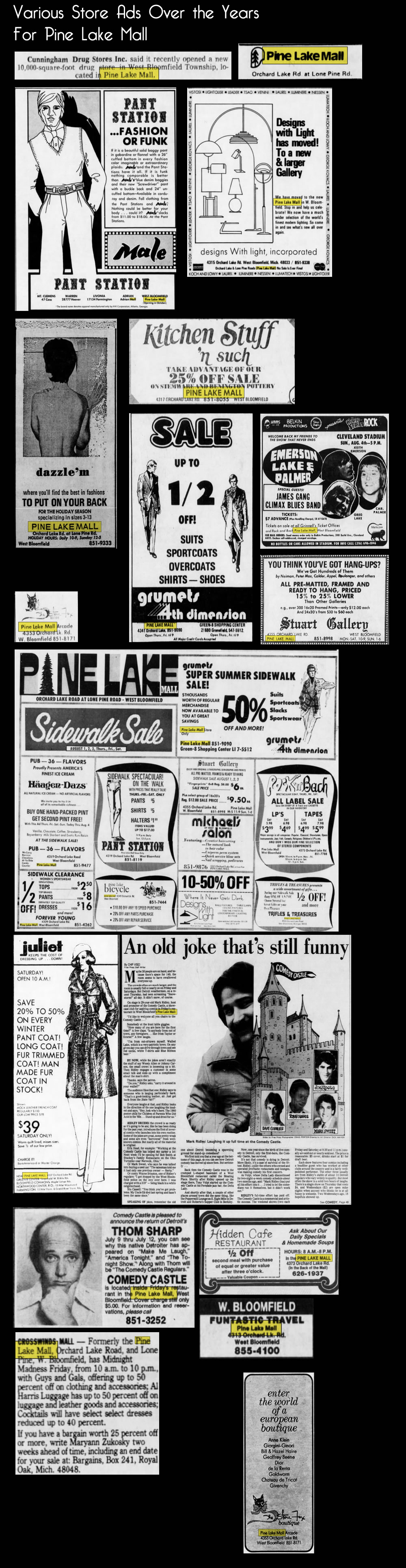 Pine Lake Mall (Crosswinds Shopping Mall) - Stores Through The Years